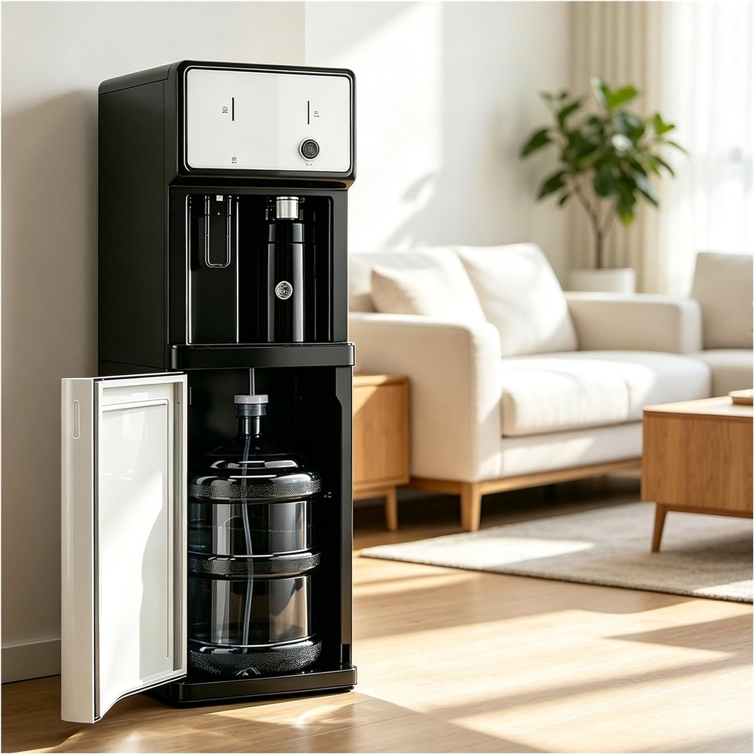 Water Dispenser for 5 Gallon Bottle,Bottom Loading Water Cooler,3-Level Temperature Adjustment,Instant Hot Waters Dispenser for Office,Bedroom,Living Room