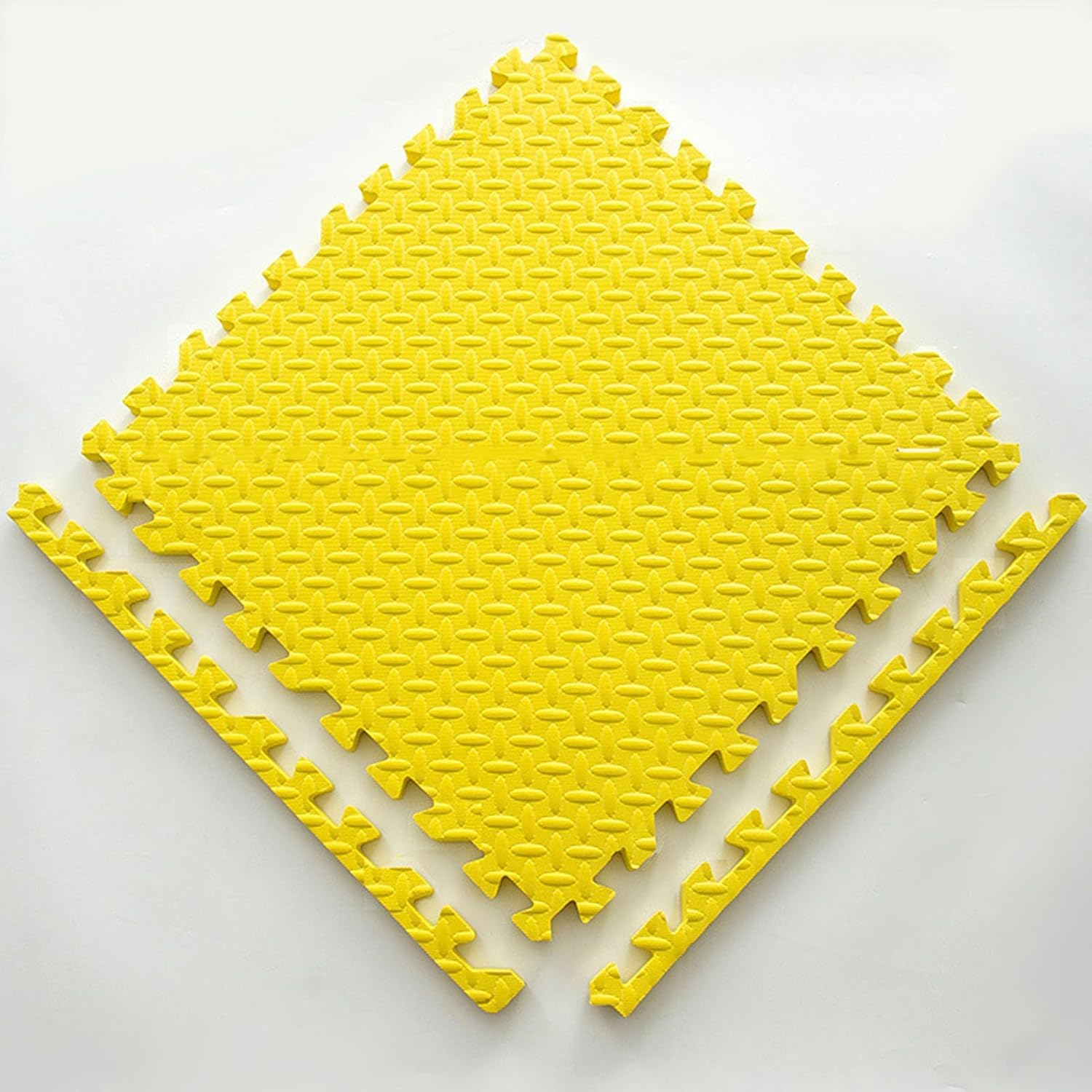 Tapis de jeu emboîtable 2,5 cm d'épaisseur amortissant puzzle jaune