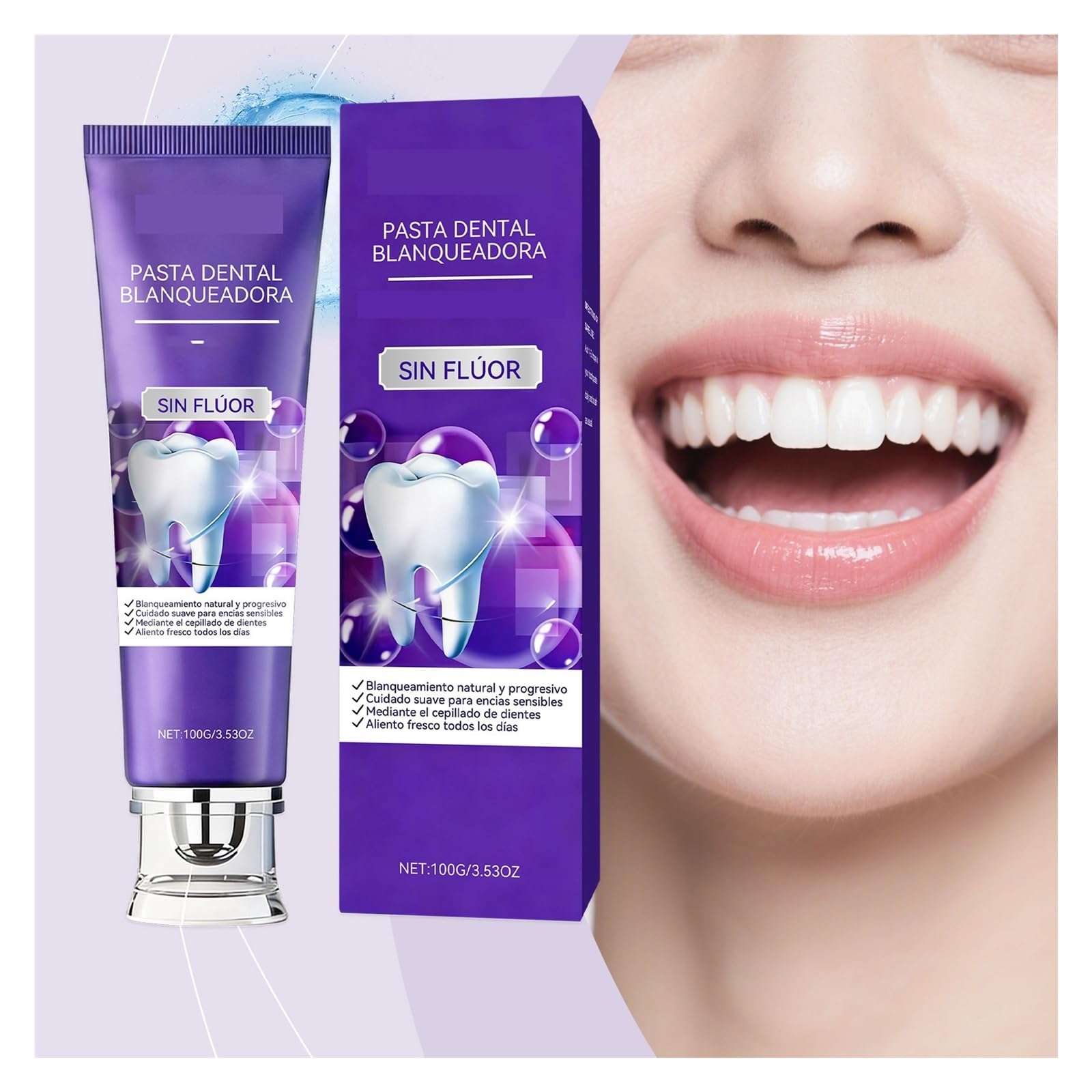 100 g de pasta de dientes for una limpieza uniforme de los dientes | Mantener la comodidad de las encías, un aliento fresco y una boca calmante(3pcs)