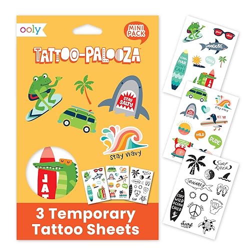 OOLY Palooza de tatuajes más de 50 tatuajes temporales seguros no tóxicos para niños, tatuajes falsos como recuerdos de fiesta para niños de 4 a 8 disponible en Yaxa Costa Rica