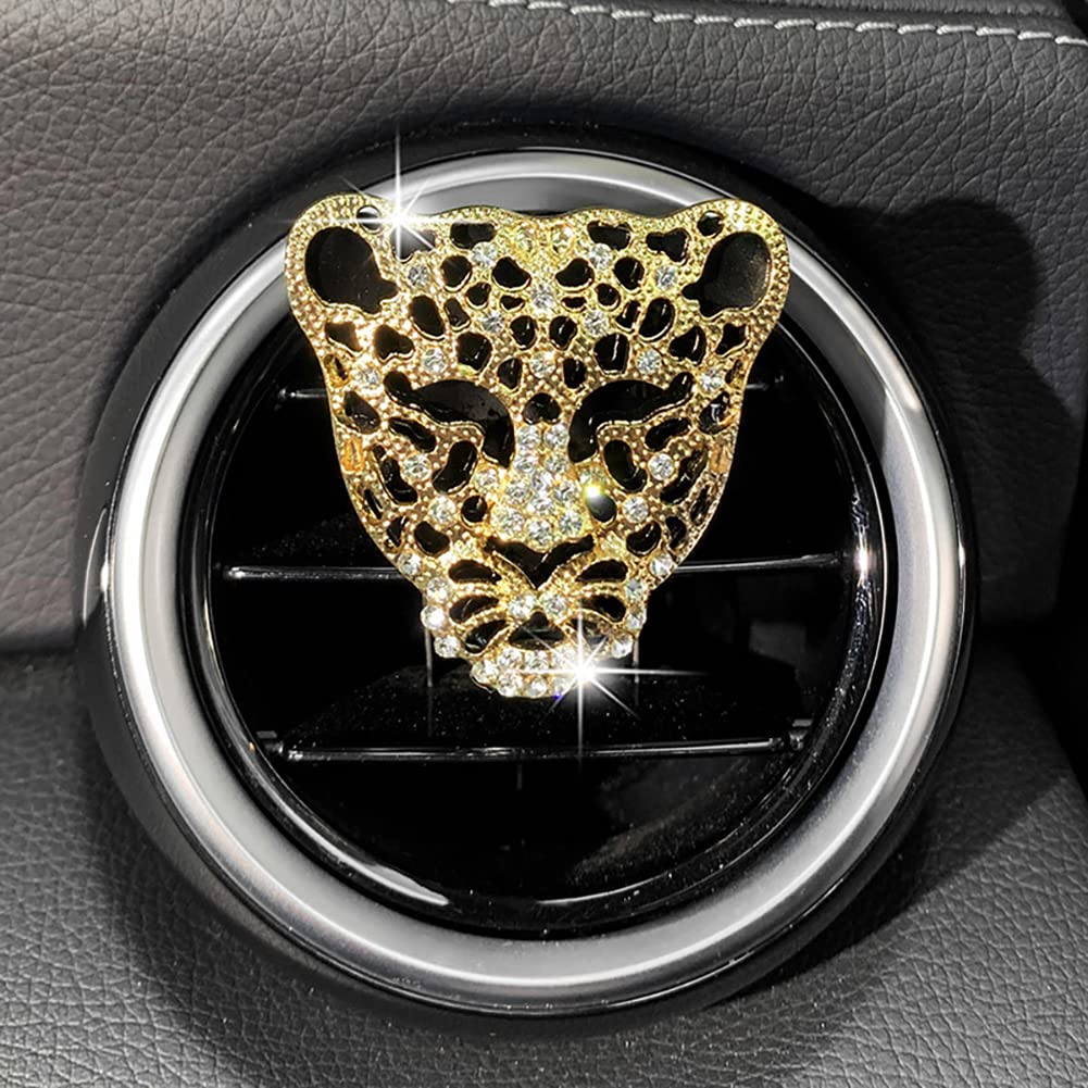 Clip Per Bocchette Auto A Forma Di Corona Con Cristalli Leopardati – 2 Pezzi, Decorazione Interni Auto Donna, Diffusore Aria Profumato