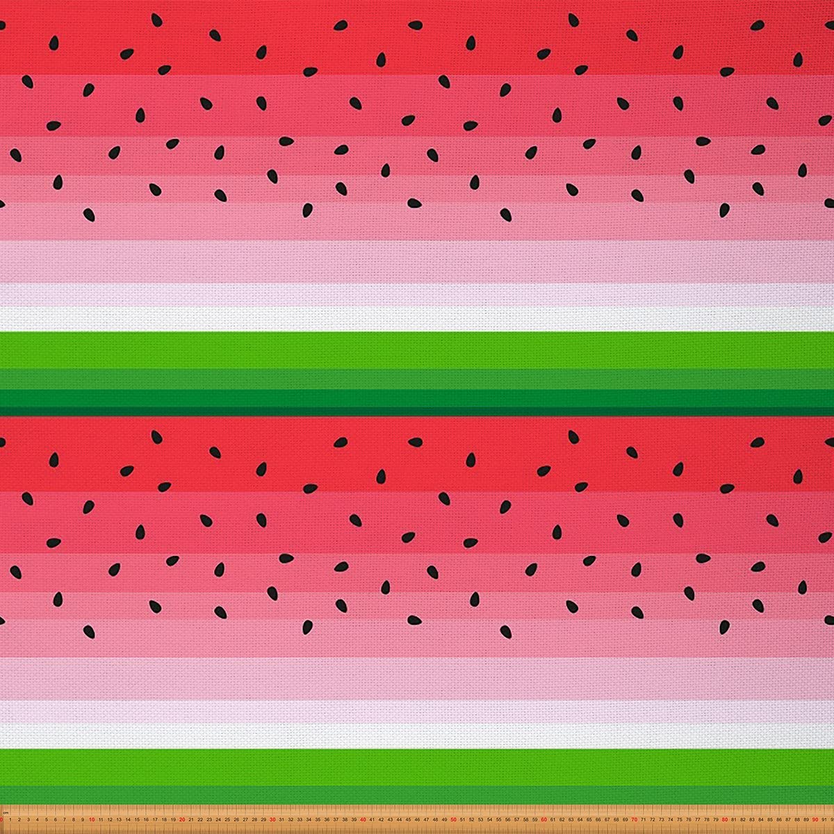 Watermelon Upholstery Fabric by The Yard Watermelon Red Green Striped Fabric for Upholstery and Home DIY Projects Summer Fruit Print Waterproof Outdoor Fabric 10 Yards,(L920*W150cm)