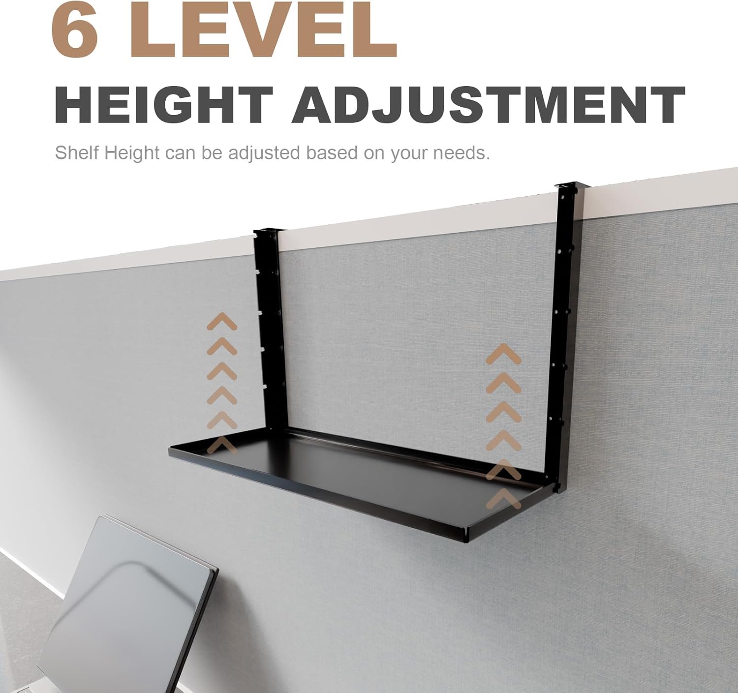 Office Cubicle Shelf - 14.2'' x 5.9'' Storage Organizer Floating Corner Rack Hanging Shelf Height Adjustable Home Office Essentials for Planter Statue Decor Photo Frame