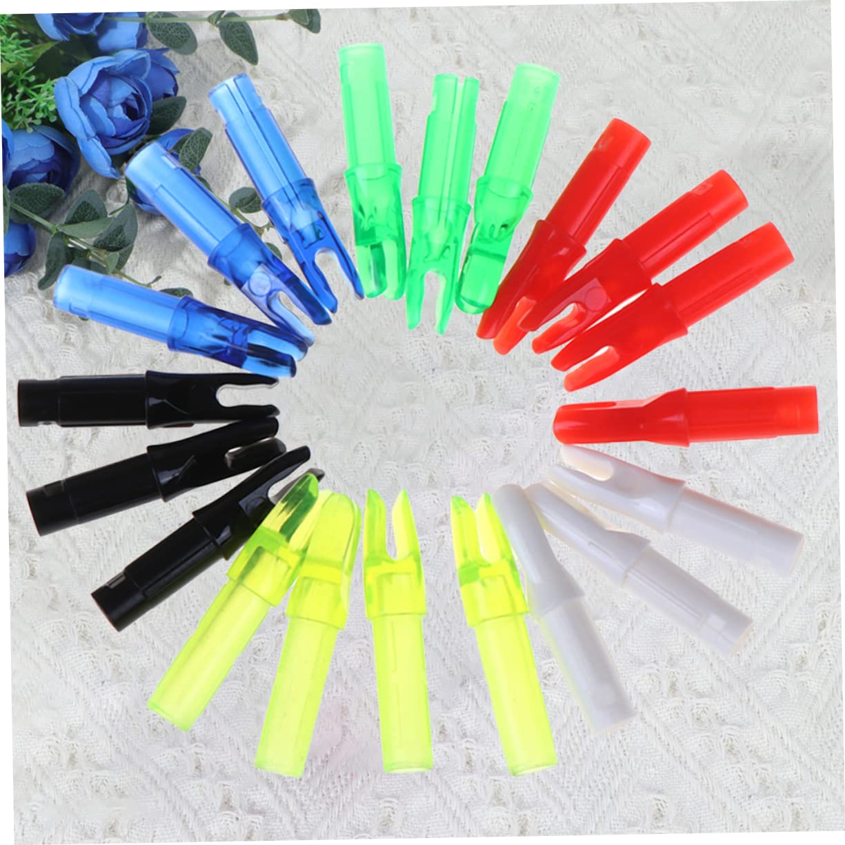 balacoo Set Accessories 20pcs Arrow Tail Nock Fitting for Hunting Arrows 6.2mm Plastic Great for Practice Use