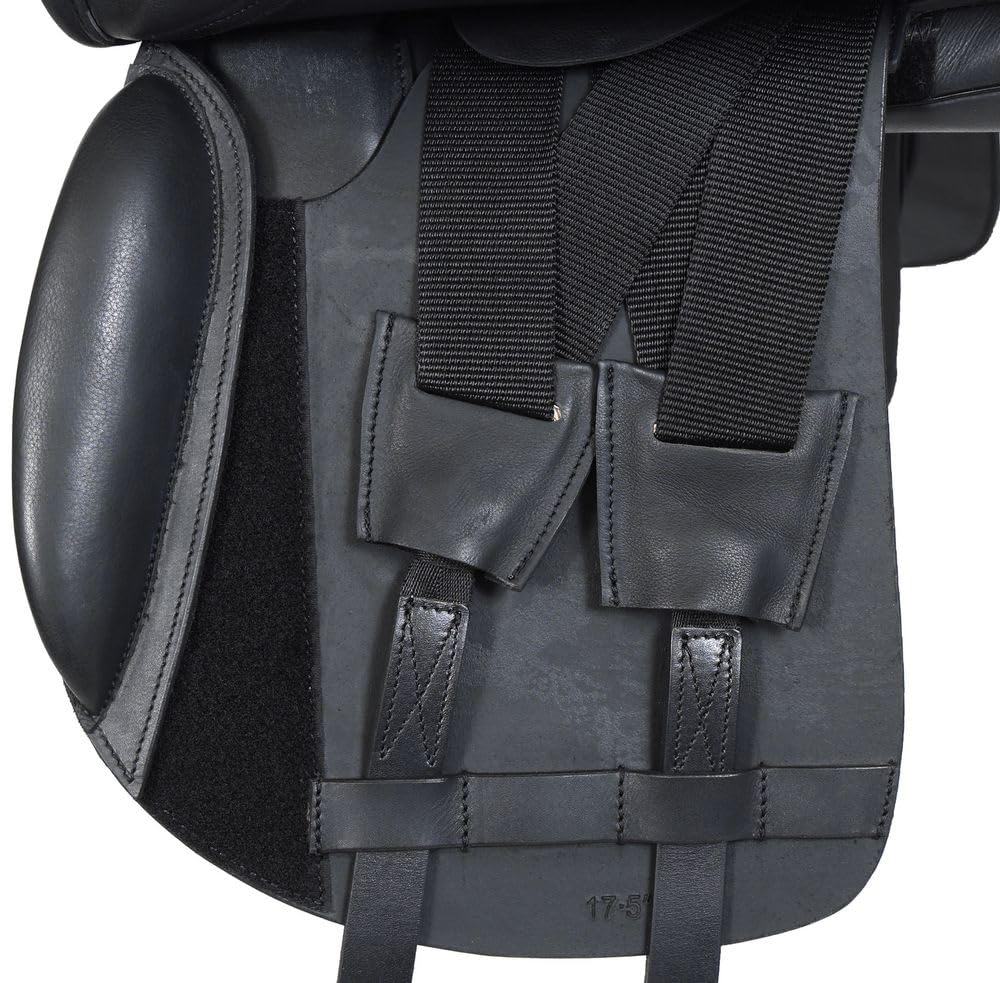 A&M Reitsport Baumloser VSD Sattel 1148 aus Leder, mit Klettkissen wechselbares Kopfeisen, Größe:16.5 Zoll
