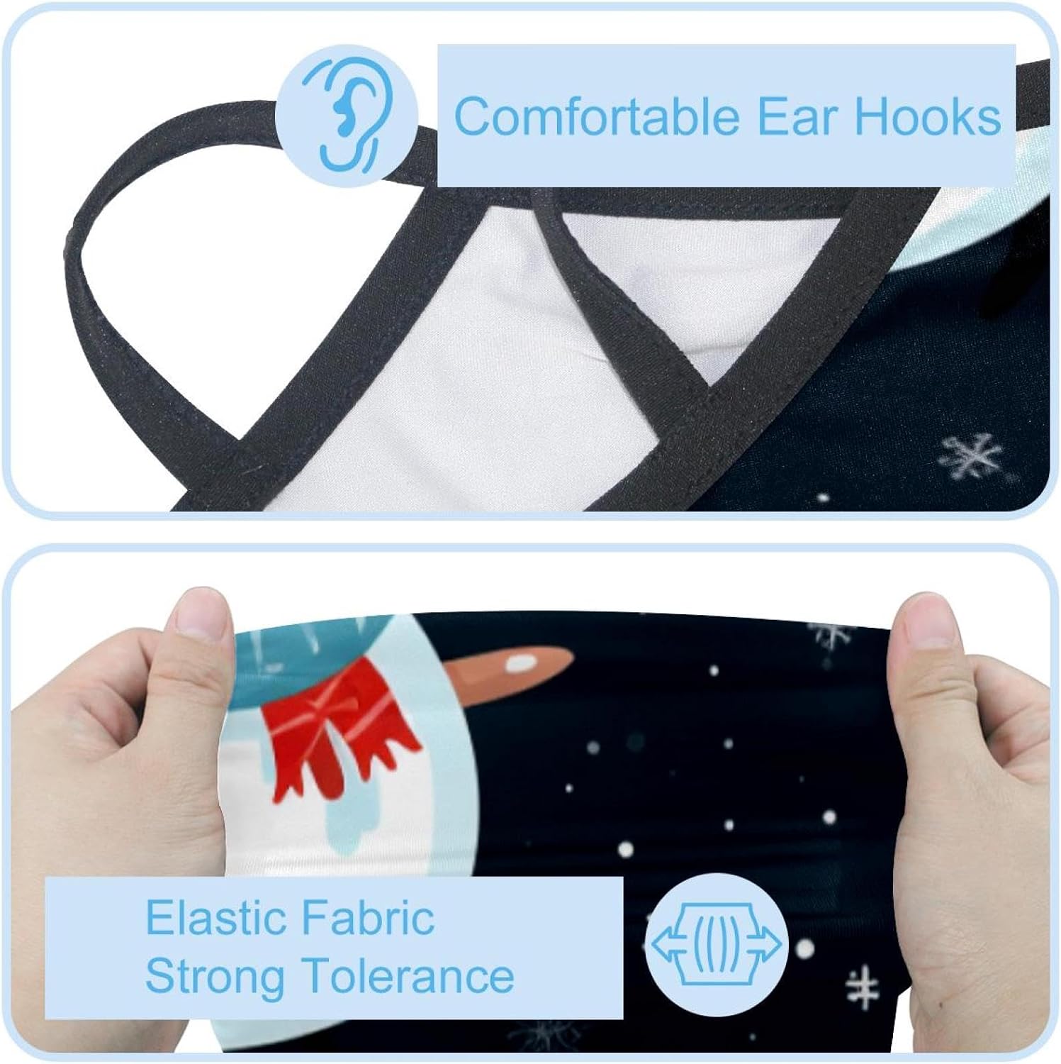 4 Pieces Christmas Snowman Neck Gaiter Bandana Face Mask, Sun Cooling Scarf Gator Cover Head for Men Women