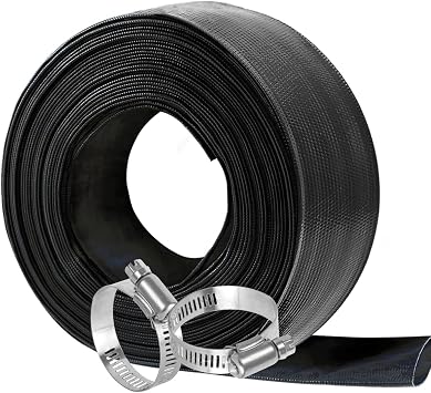 Eastrans 4 x 25 FT Pool Backwash Hose with 2 Hose Clamps,Extra Heavy Duty Discharge Hose,Drain and Filter Pump Hoses for Swimming Pool,Super wear-resistant,weather blast
