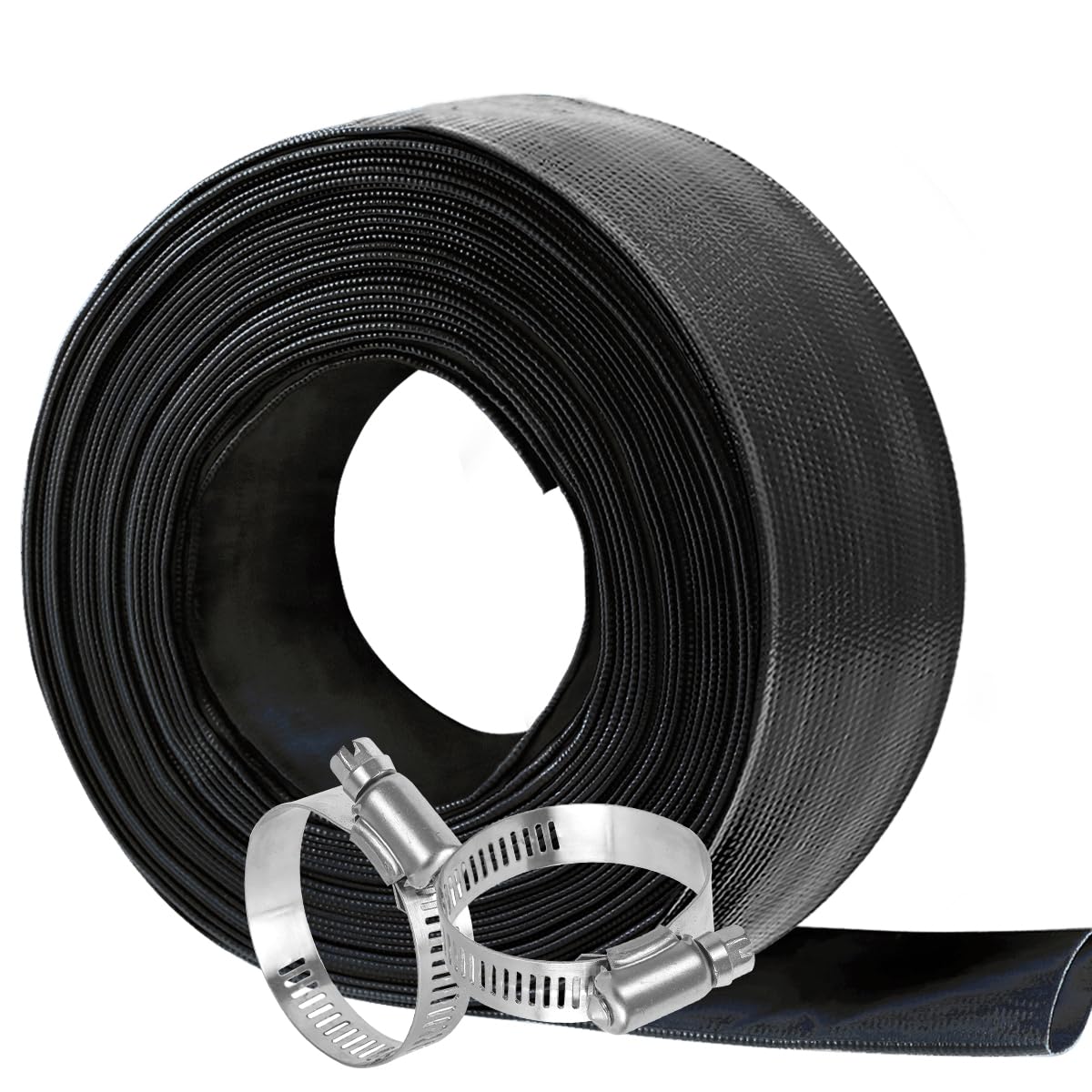 Eastrans 2'' x 25 FT Pool Backwash Hose with 2 Hose Clamps,Extra Heavy Duty Discharge Hose,Drain and Filter Pump Hoses for Swimming Pool,Wall Thickness 1.35mm,Super wear-resistant,weather blast