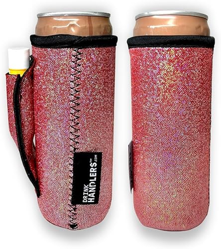 Lit Handlers - Soporte delgado para latas, funda para latas de 12 onzas de alto para bebidas delgadas, material de neopreno, enfriador y cubierta