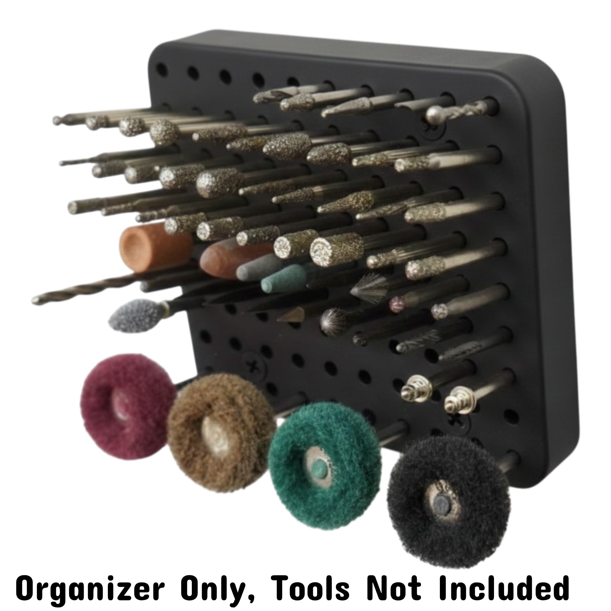 Wall Mount Desk Organizer Holder for Dremel and Rotary Tool Bits - Fits 90 Bits 1/8" - 2