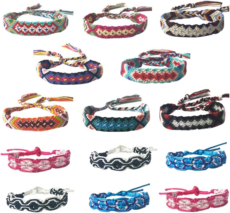 Nepal Woven Friendship Bracelet kit BYETIVE Braided Bracelets Nepal Bracelets Friendship Bracelet Thread Hand Woven Bracelets Cord Colorful Handmade Cotton Woven Bracelet Anklet Wrist Ankle Bracel
