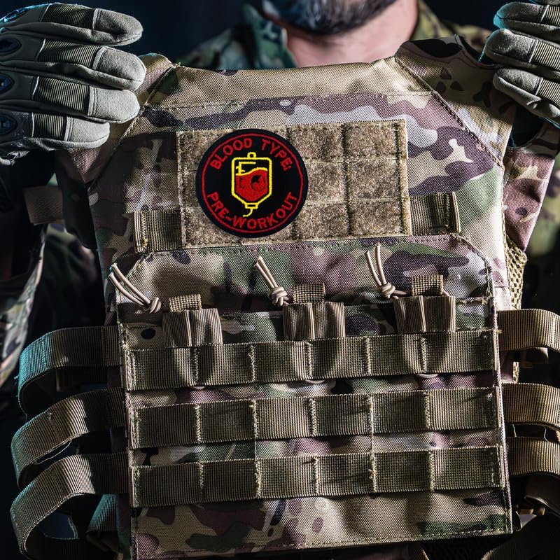 Minimal Hook and Loop Embroidered Patch – “Blood Type” Graphic Badge image 3