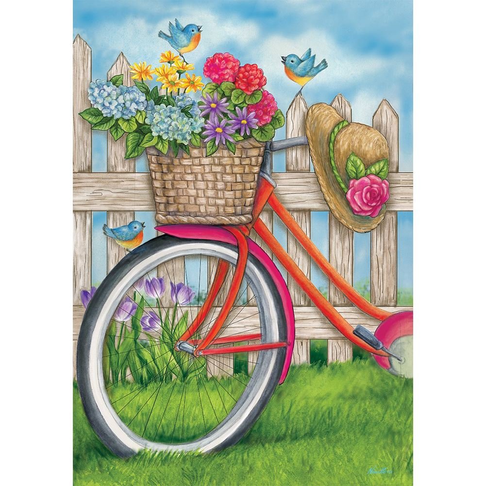 Bicycle Basket - Standard Size, Decorative Double Sided, Licensed and Copyrighted Flag - MADE IN USA by Custom Decor Inc. 28 Inch X 40 Inch approx.