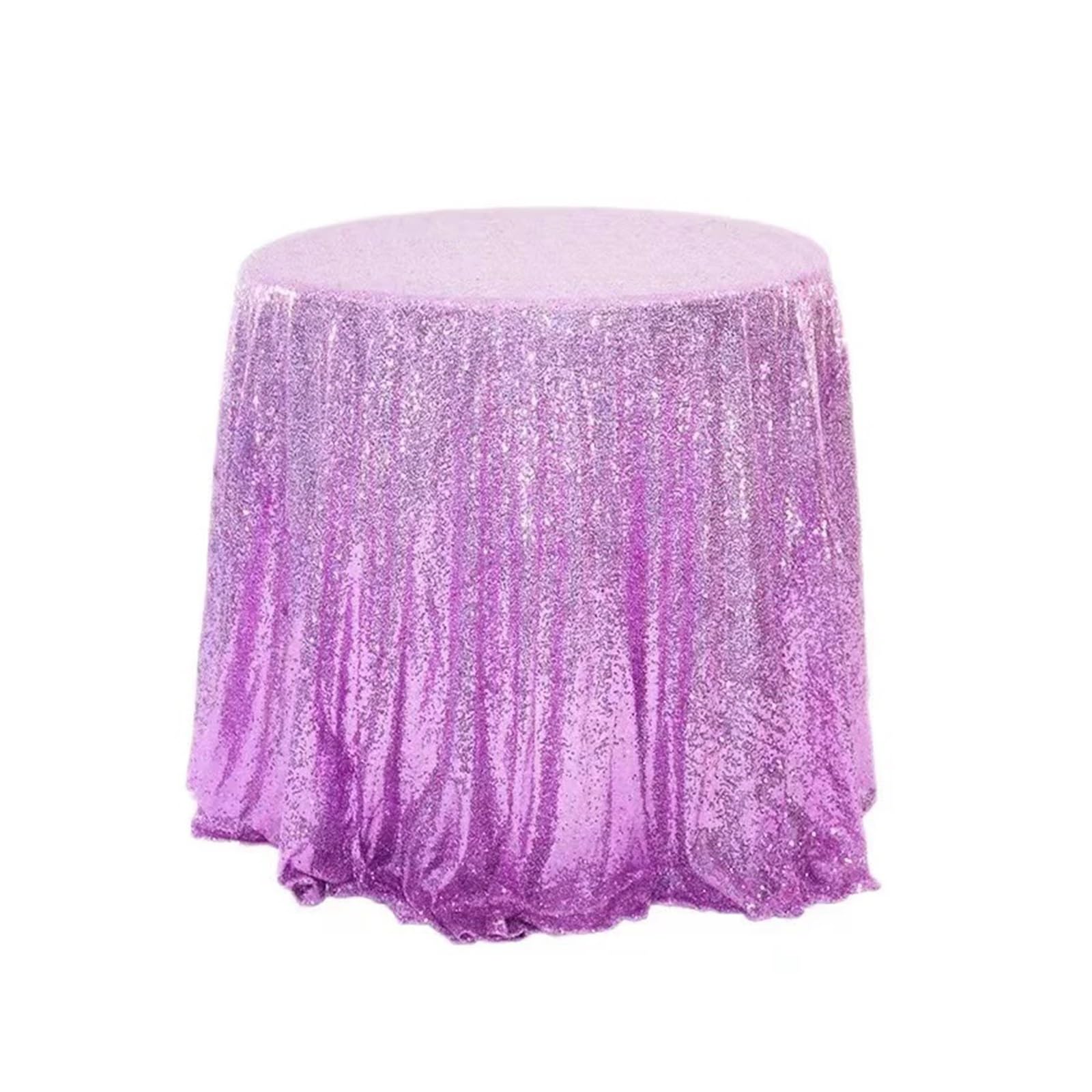 L6NqIAG Sequin Tablecloth 60-120cm Round Sequin TableCloth Shiny Tablecloth Events Wedding Party Home Sparkling Table Decoration(Purple,Diameter -120cm)
