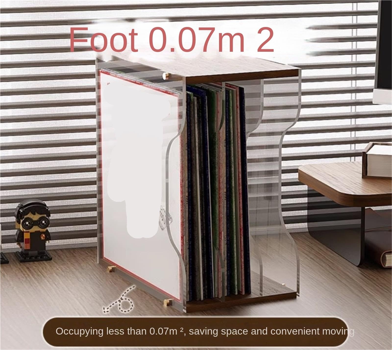 Porta Vinili Scatola Portaoggetti in Acrilico Trasparente for Dischi in Vinile, Espositore for CD for Mobiletto da Banco Supporto Dischi