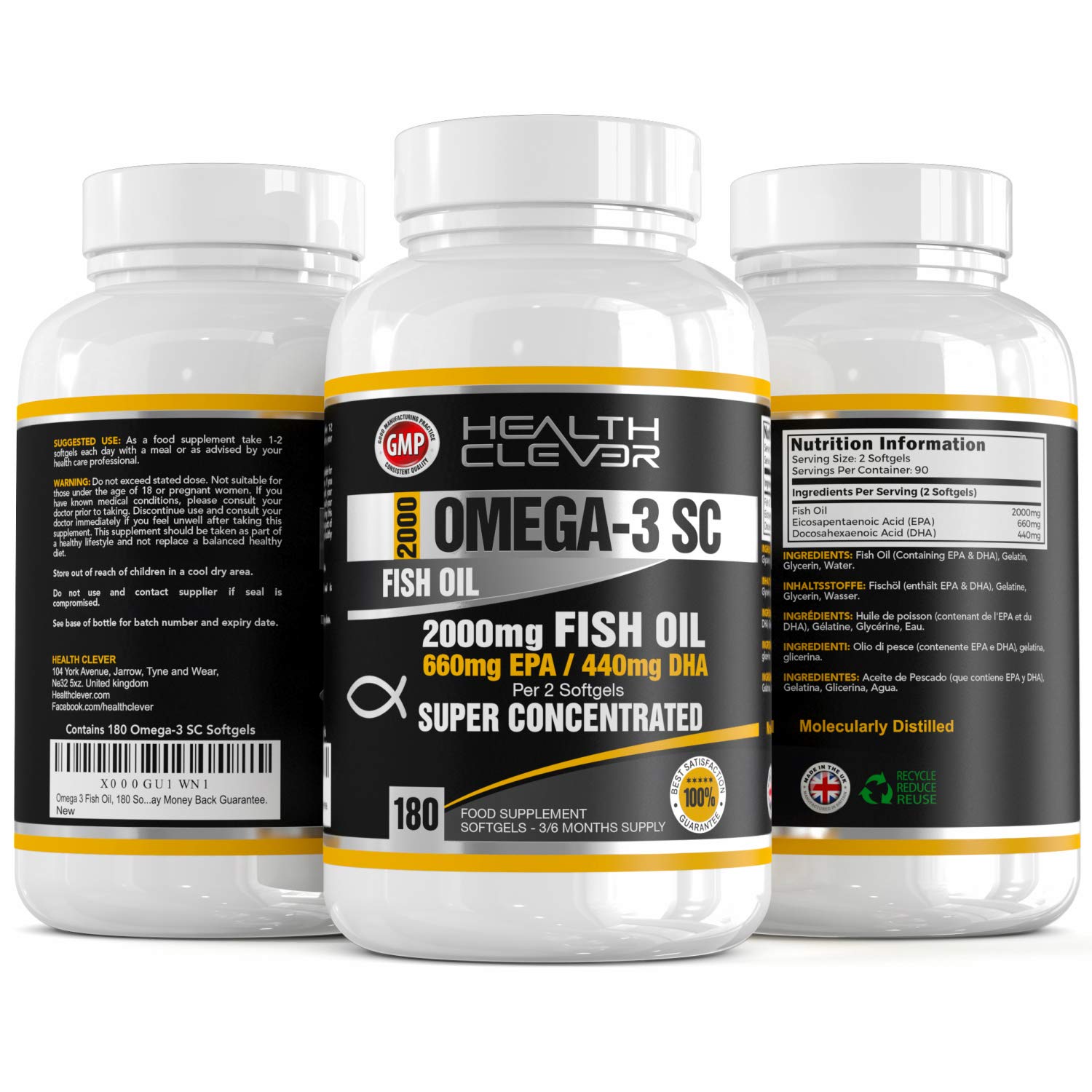 Buy HC Omega 3 Fish Oil 2000mg Supplement 180 Triple Strength Soft Gels with 660mg EPA & 440mg Buy HC Omega 3 Fish Oil 2000mg Supplement 180 Triple Strength Soft Gels with 660mg EPA & 440mg