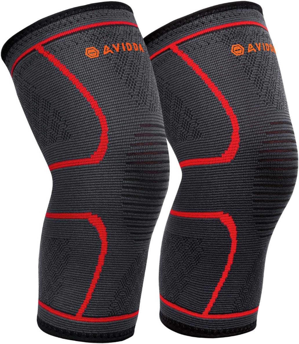 Knee Support Brace 2 Pack - Compression Knee Sleeves for Arthritis, Joint Pain, Ligament Injury, Meniscus Tear, ACL, MCL, Tendonitis, Running, Squats, Sports