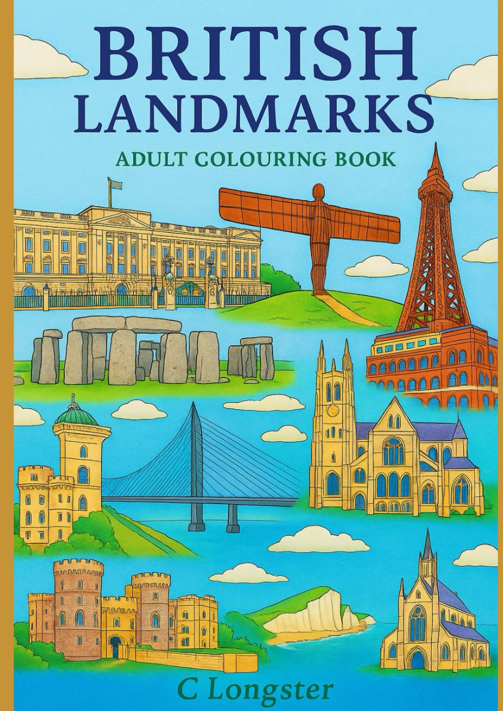 British Landmarks: Adult Colouring Book