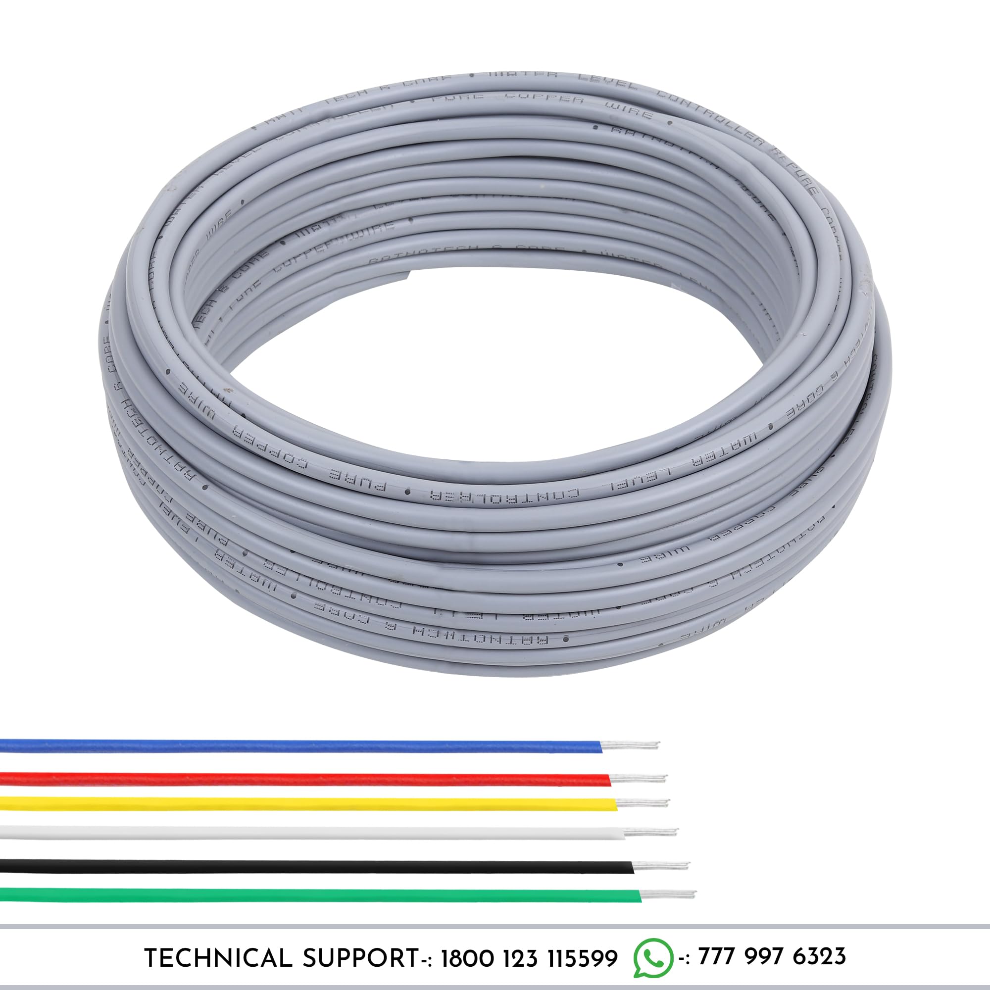 RATNOTECH 6 Core Copper Wire for Water Level Controller & Indicator (20 Meters) | Premium Tinned Multistrand Copper Cable | Virgin PVC Insulated, Color-Coded, Durable Tank & Industrial Use – Grey — Amazon image 7