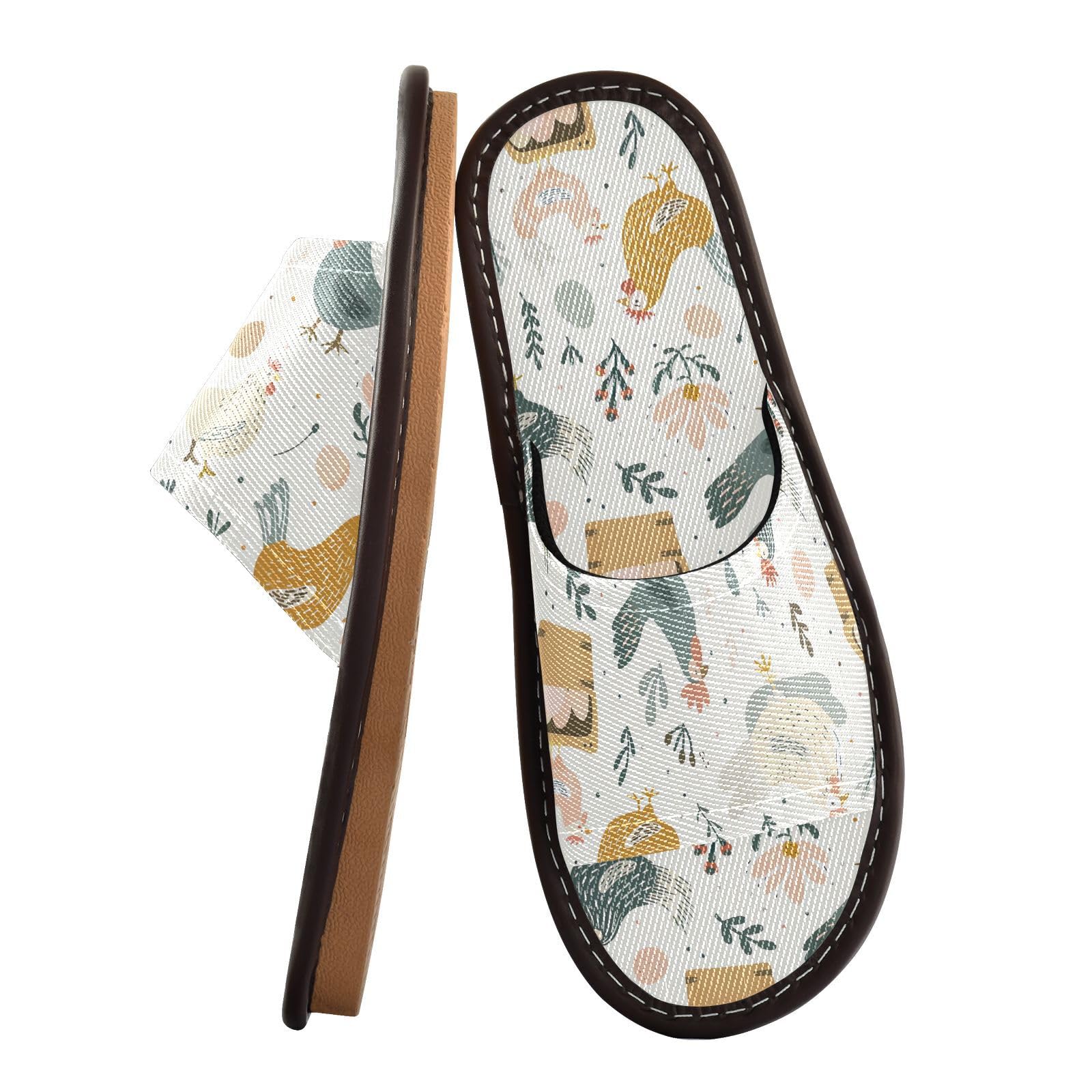 CHIFIGNO Washable Reusable Spa Shoes with Anti-slip Sole, Indoor and Outdoor House Shoes Size 6.5-7