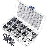 Vista 2 de Juego surtido de tornillos métricos M2 M2.5 M3 M4 M5 de nylon Phillips de cabeza plana (negro)