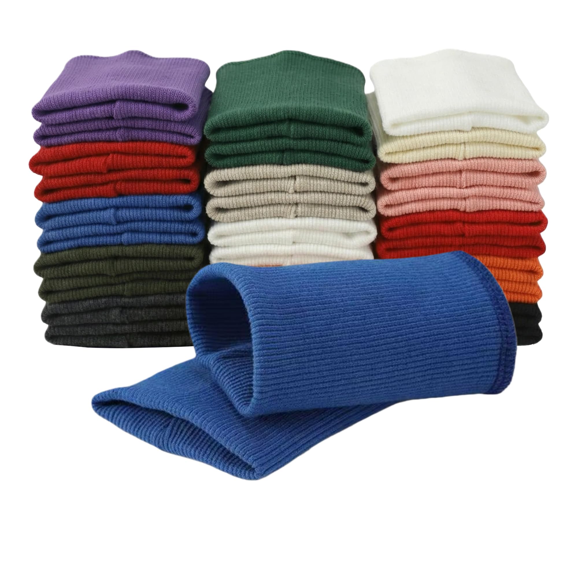 1 Pair of Finished Cotton Rib Knit Cuffs - Stretch Ribbing for Jacket & Sweater Sewing Repair - Navy — view 18