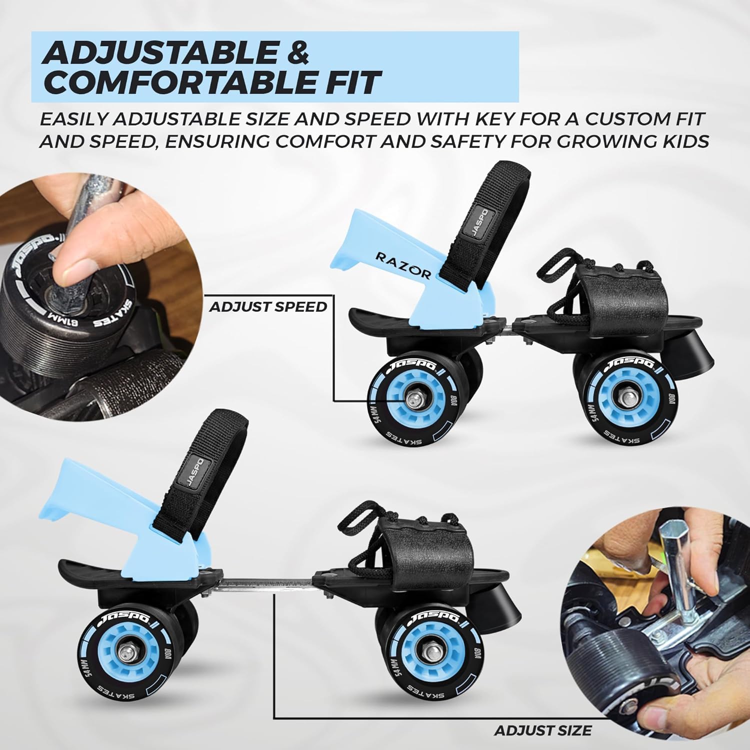 Jaspo Players Pro Senior Skates Combo (Skates+Helmet+Knee+Elbow+Wrist) Suitable for 12+ Years
