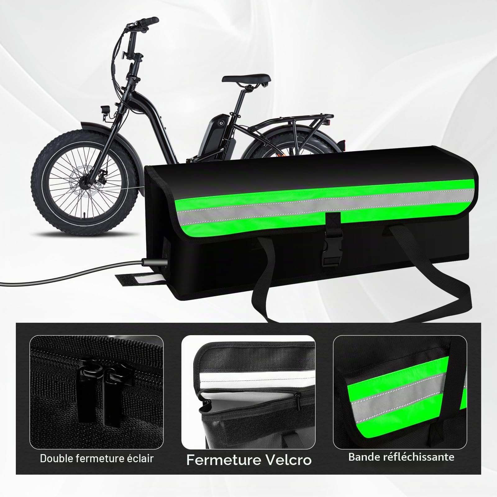 Sac De Sécurité De Batterie Au Lithium, Sac De Batterie Au Lithium Ignifuge, Approprié Pour La Charge, Le Stockage Et Le Transport De La Batterie De Vélo électrique, 49×16×16cm