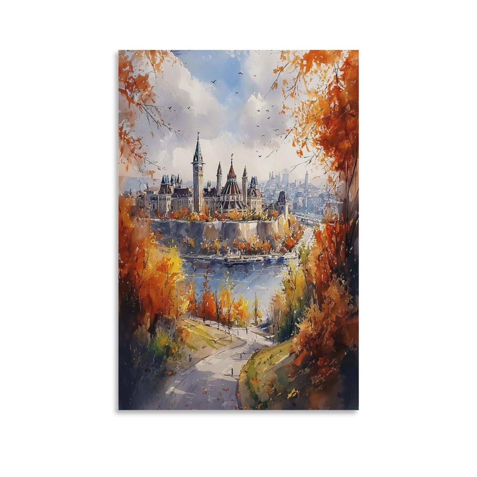 Ottawa 24x36inch(60x90cm) Vintage Travel Poster Watercolor Canvas Art