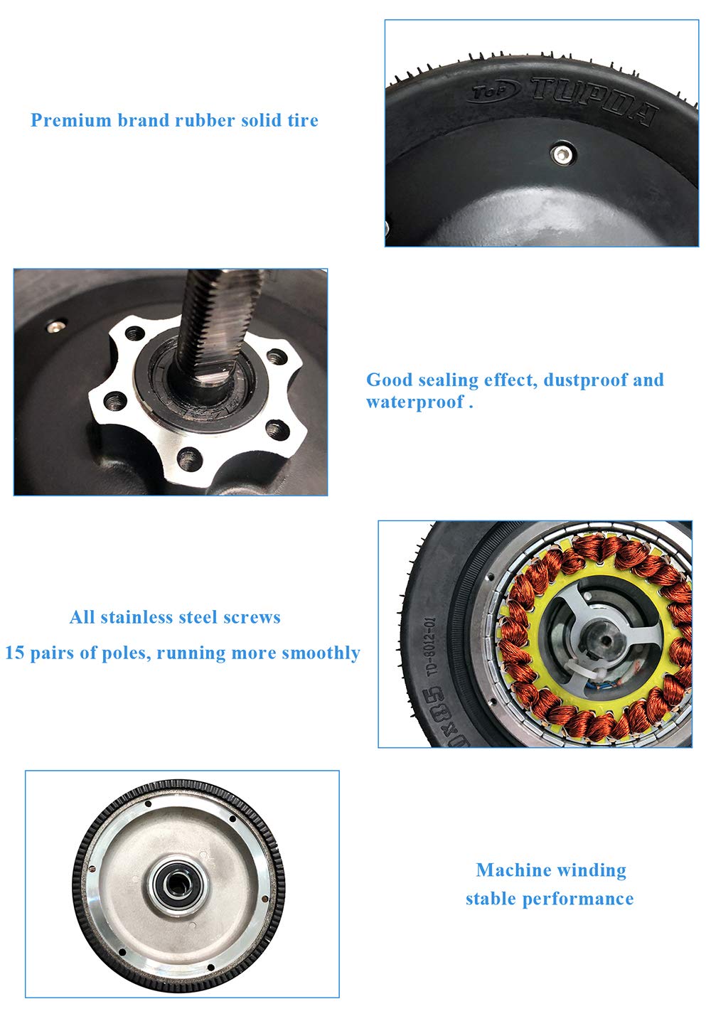 Electric Bicycle Scooter Motor 48V 1000W 8 Inch Electric Bicycle