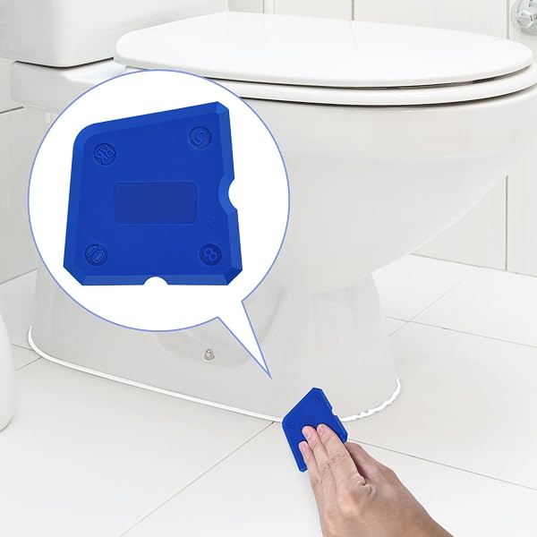 4 Pezzi Set di Strumenti di Calafataggio in Silicone Kit Levigatrici Guarnizioni per Malta Sigillatura Silicone Finitura di Sigillatura (Blu) - 3