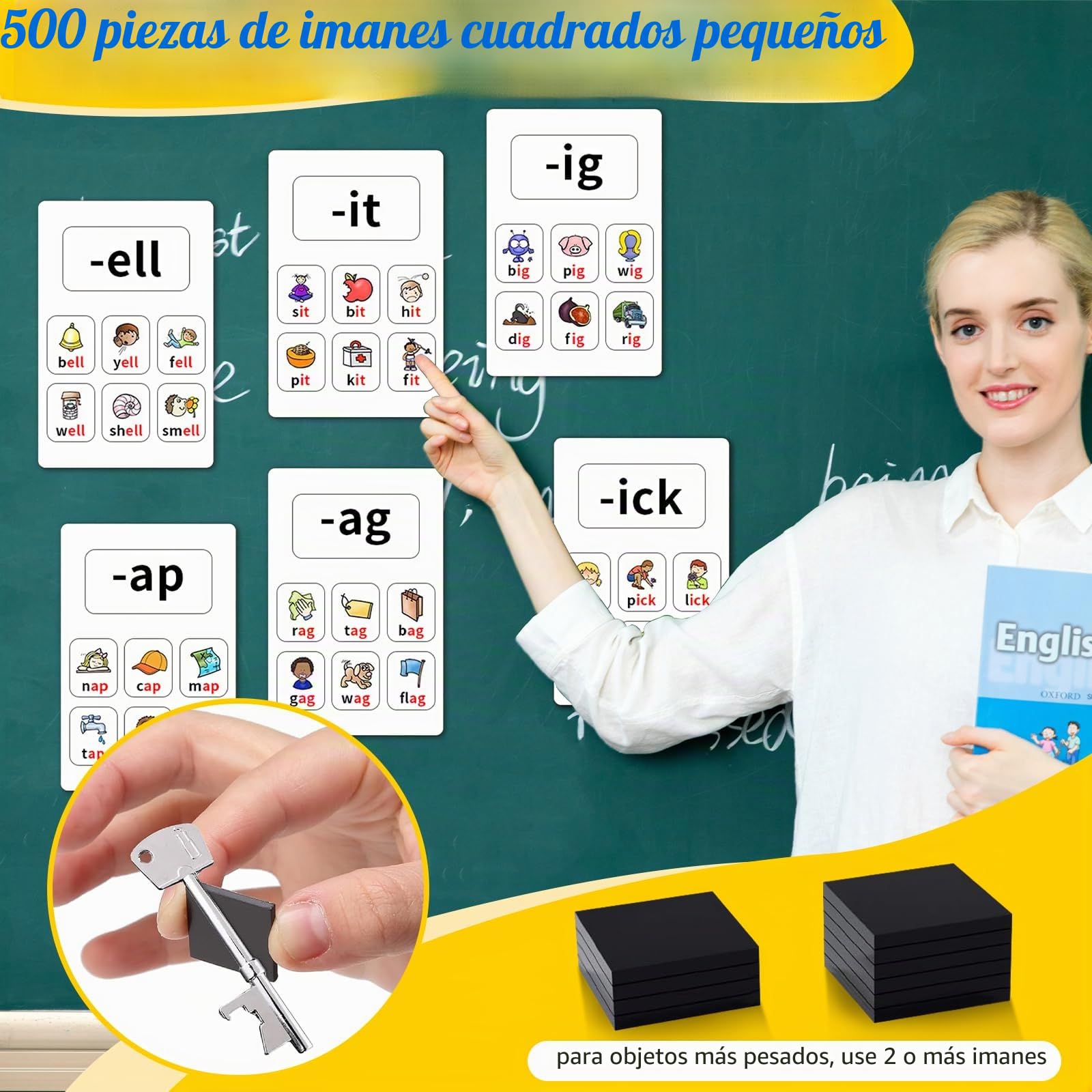 500 Piezas Imanes Adhesivos, 10x10mm Iman Adhesivo para Manualidades, Nevera, Oficina, Escuela, Iman Autoadhesivo, Imanes Pequeños para Notas, Fotos y Objetos Ligeros