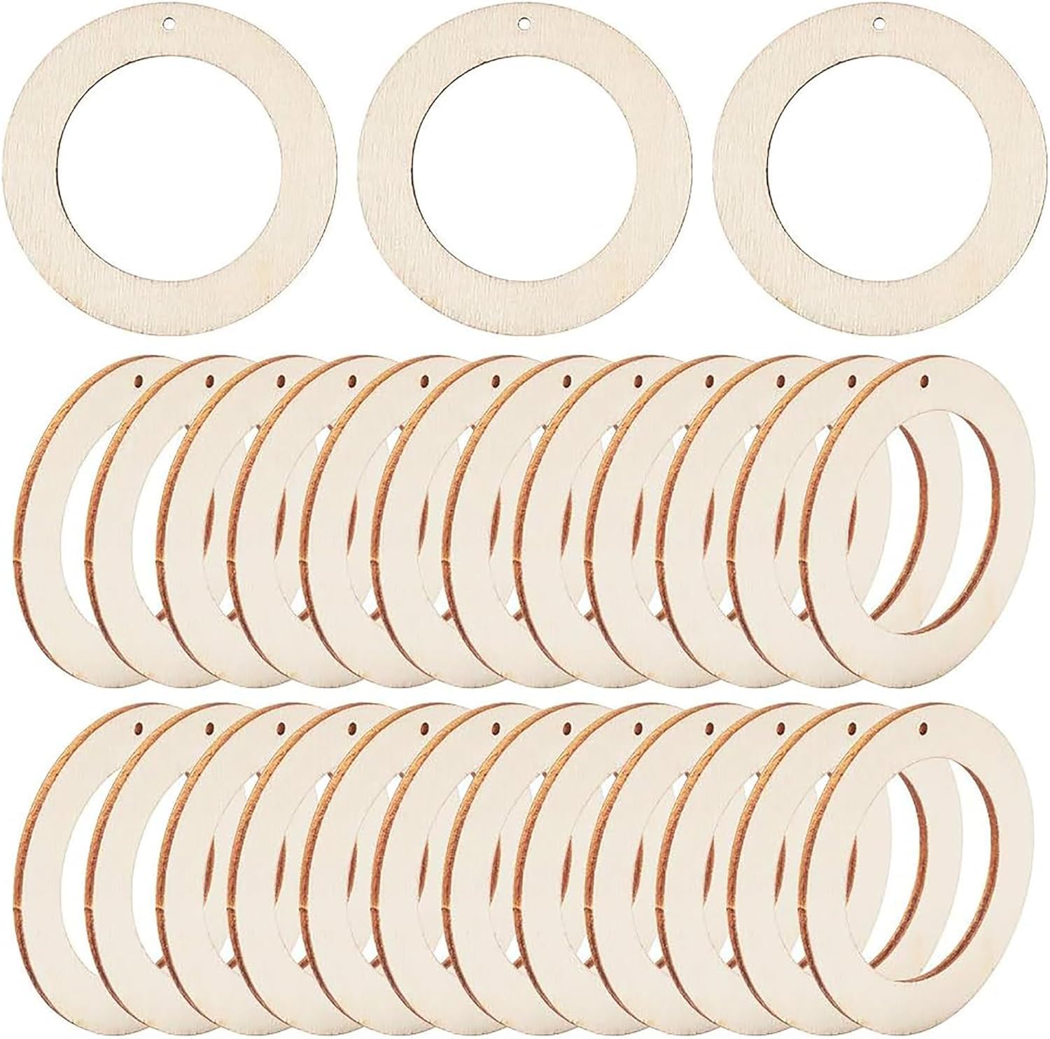 Haoser 30 Pcs Wooden Flat Rings 4 Inch – MDF Unfinished Wooden Circles for DIY Crafts, Kids Art Projects, Home Decor, Mandala Painting, Macrame Wreath Base, Classroom Activities, Craft Supplies-image-40