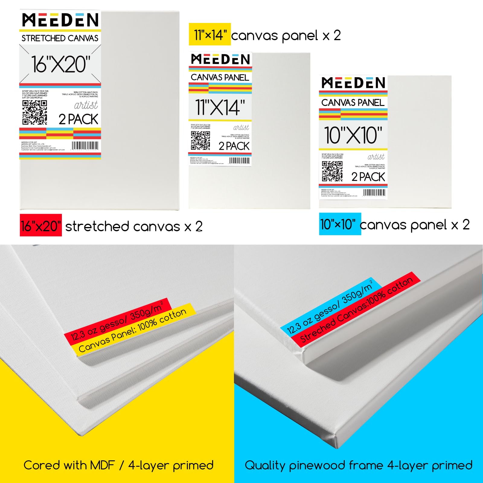 MEEDEN Kit de pintura con caballete francés, juego de pintura acrílica de 24 colores, juego de 10 pinceles de pintura, juego de lienzo y suministros de arte, gran juego de pintura para principiantes y