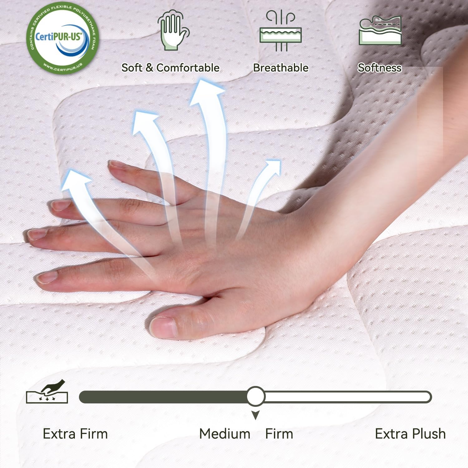 10 Inch King Size Memory Foam Mattress, Charcoal-Infused Cooling Mattress in a Box, Medium Firm for Back Pain Relief, CertiPUR-US Certified, Fiberglass-Free Comfort and Support