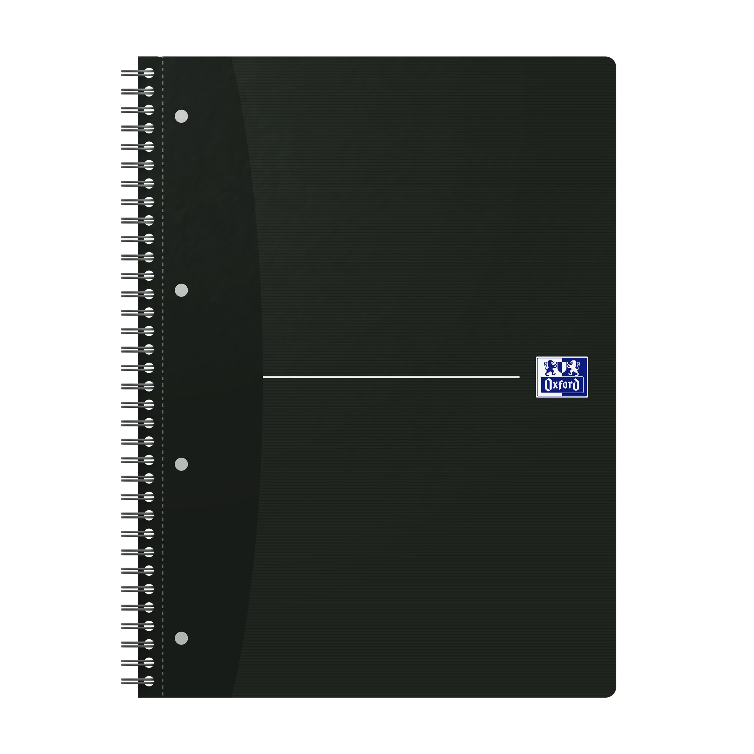 Oxford Collegeblock A4, kariert mit Rand 140 Seiten, smart black/schwarz, 5 Stück