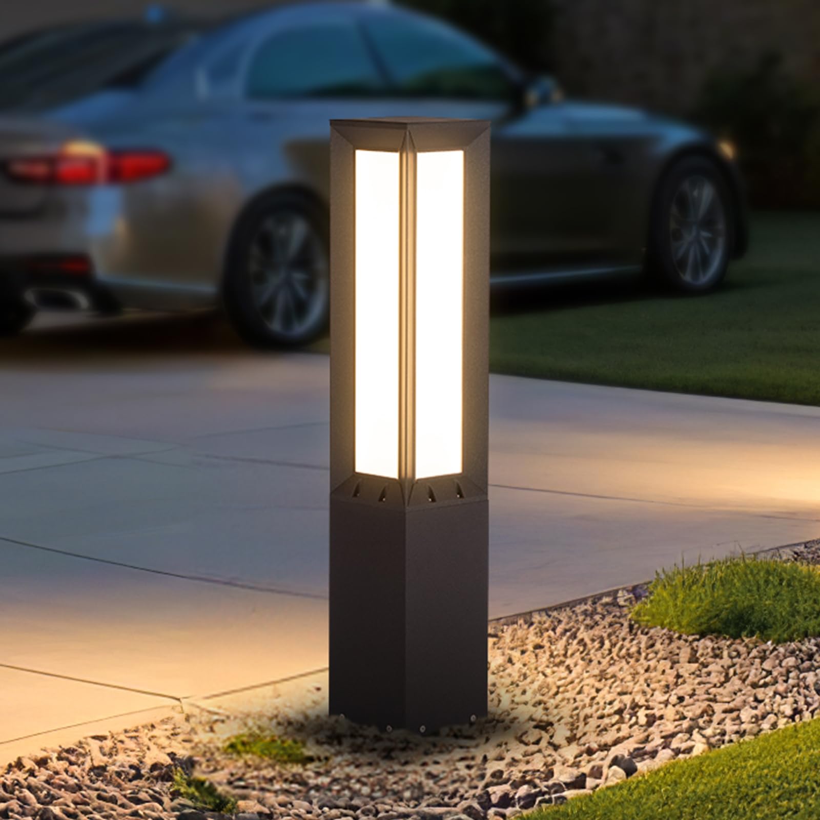 MVBT Solar Pathway Lights Outdoor 31 5 Landscape Path Lights IP65 Waterproof Bollard Light Outdoor 3000K Solar Lamp