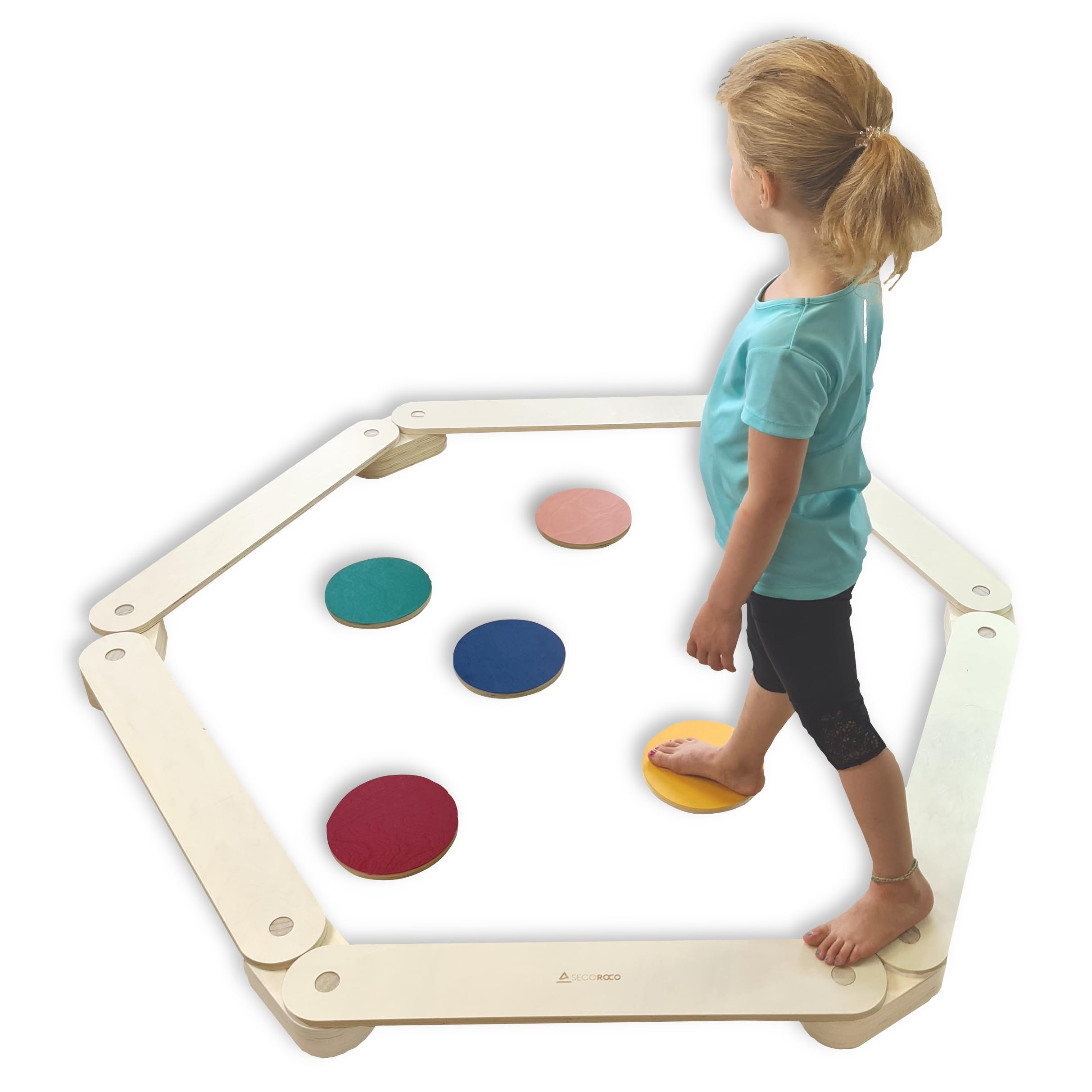 Wooden Balance Bar for Children, Promotes Balance & Motor Skills, Balance Beam, Indoor & Outdoor Toy