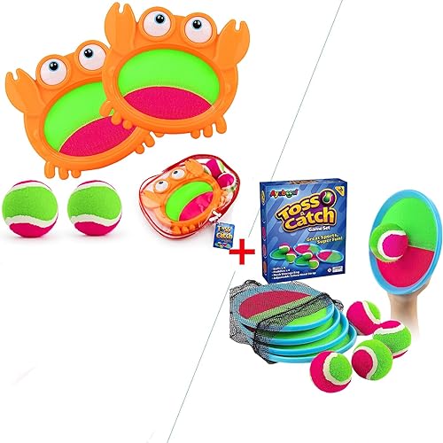 Ayeboovi Juego de pelota para lanzar y atrapar, juguetes de playa, juegos al aire libre para niños, juguetes al aire libre, playa, patio, piscina,