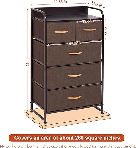 Miniatura 3 de SUN & SUMMER Cómoda con 8 cajones de almacenamiento con cajones de tela para dormitorio, entrada, pasillo, armario, organización de oficina (azul