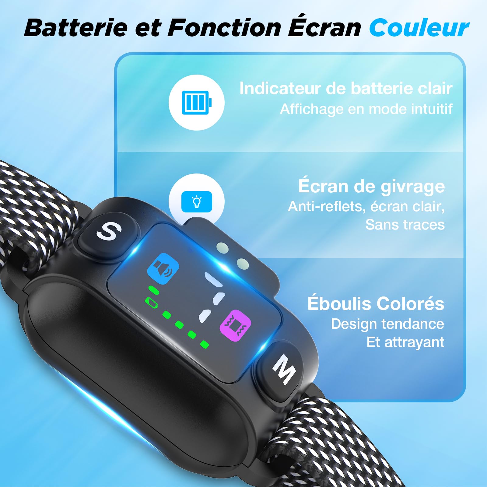 Collar Antiladridos para Perros, Collar Vibración Recargable, Súper Fino y Ligero, 3 Modos y 7 Niveles de Sensibilidad, Detección Inteligente de Ladridos, Impermeable IP67 para Perros Pequeños
