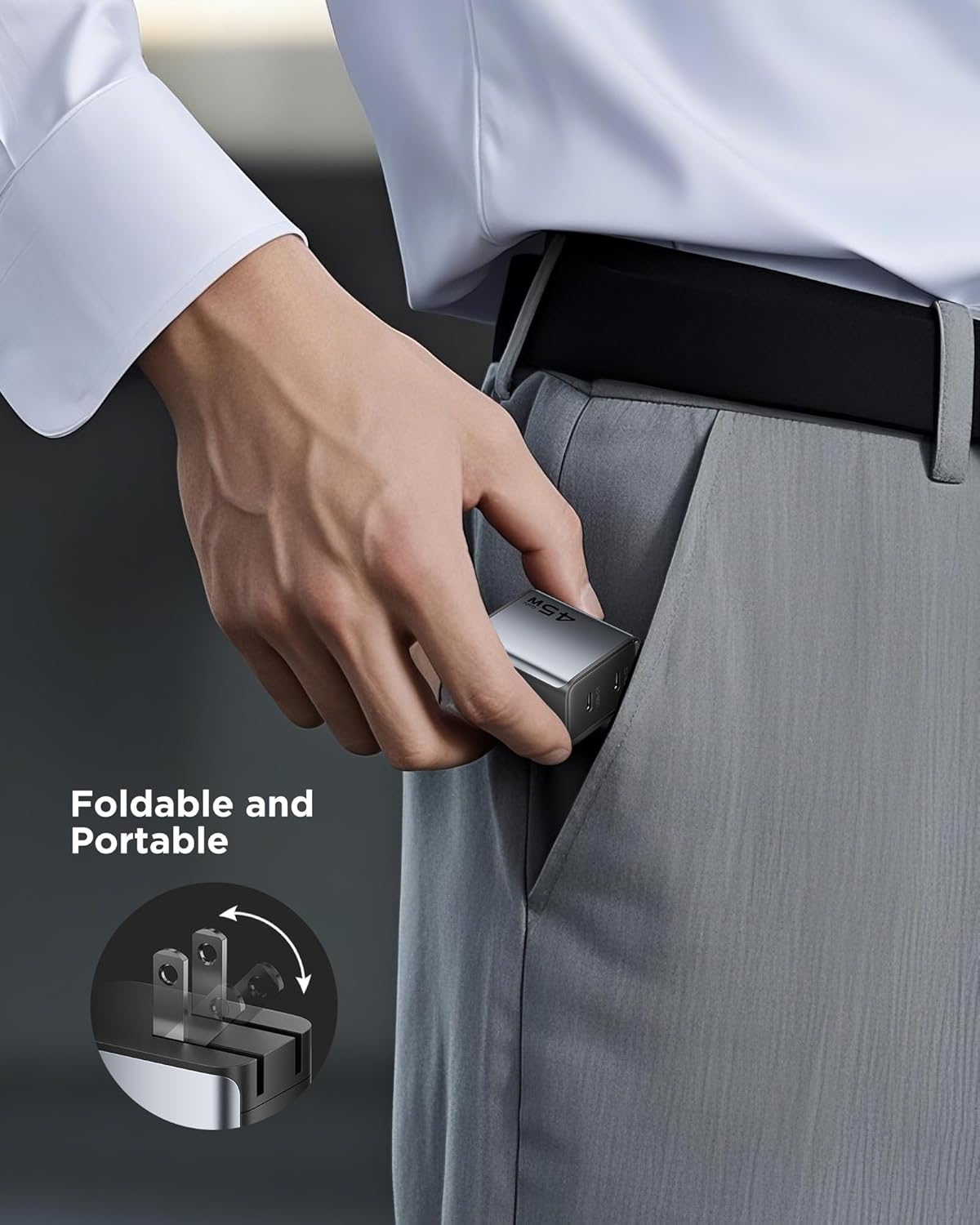 PISEN 45W USB C Charger - GaN Dual USB-C Wall Charger Block Fast Charging, Mini Foldable PD PPS for iPhone17/16/15 Pro, Pro Max, Mini, iPad Pro Series, Samsung Galaxy S23 Ultra, MacBook Etc - Image 7