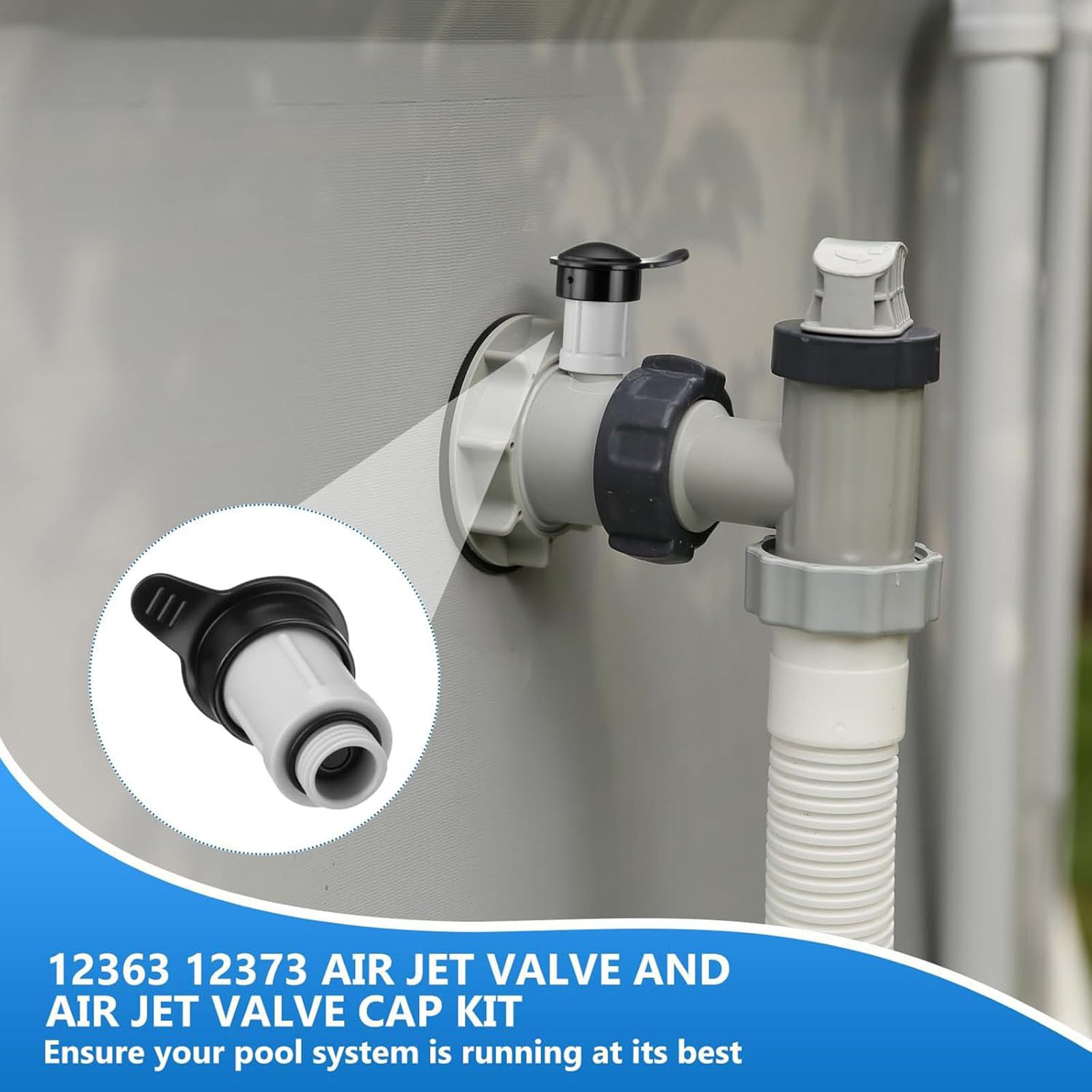 Valve à Jet D'air Et Capuchon De Remplacement Pour Piscine Hors-sol - Compatible 12363/12373, Matériau PP