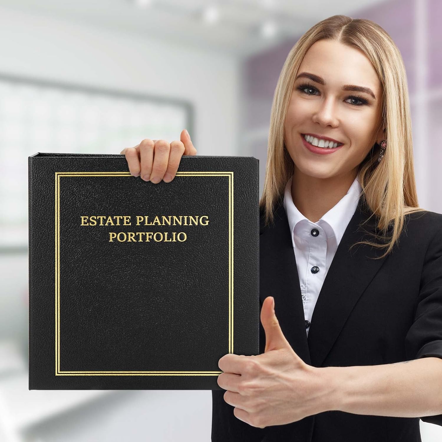 Feifeiya 2 Pcs Black Estate Planning Portfolio Binders with Gold Title in Case I Die Organizer with Index Tabs and Cardboard Slipcase 3 Ring Binders 11.5 x 11 x 2.5 Inches