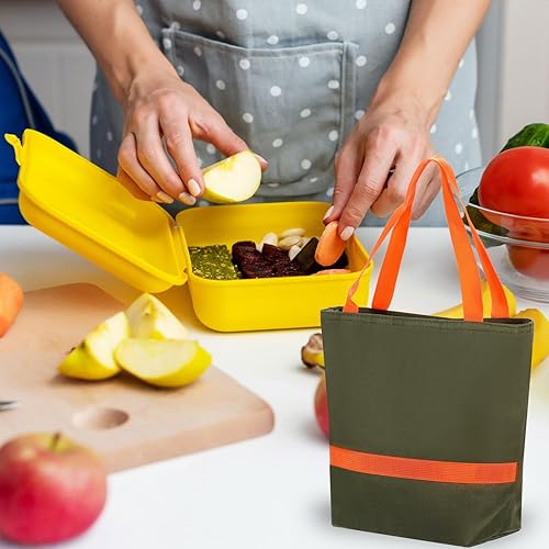 Miniatura 6 de PATIKIL Lonchera para mujereshombres, bolsa térmica térmica reutilizable de 11 x 5.5 x 8.3 pulgadas para el trabajo, picnic al aire libre, verde