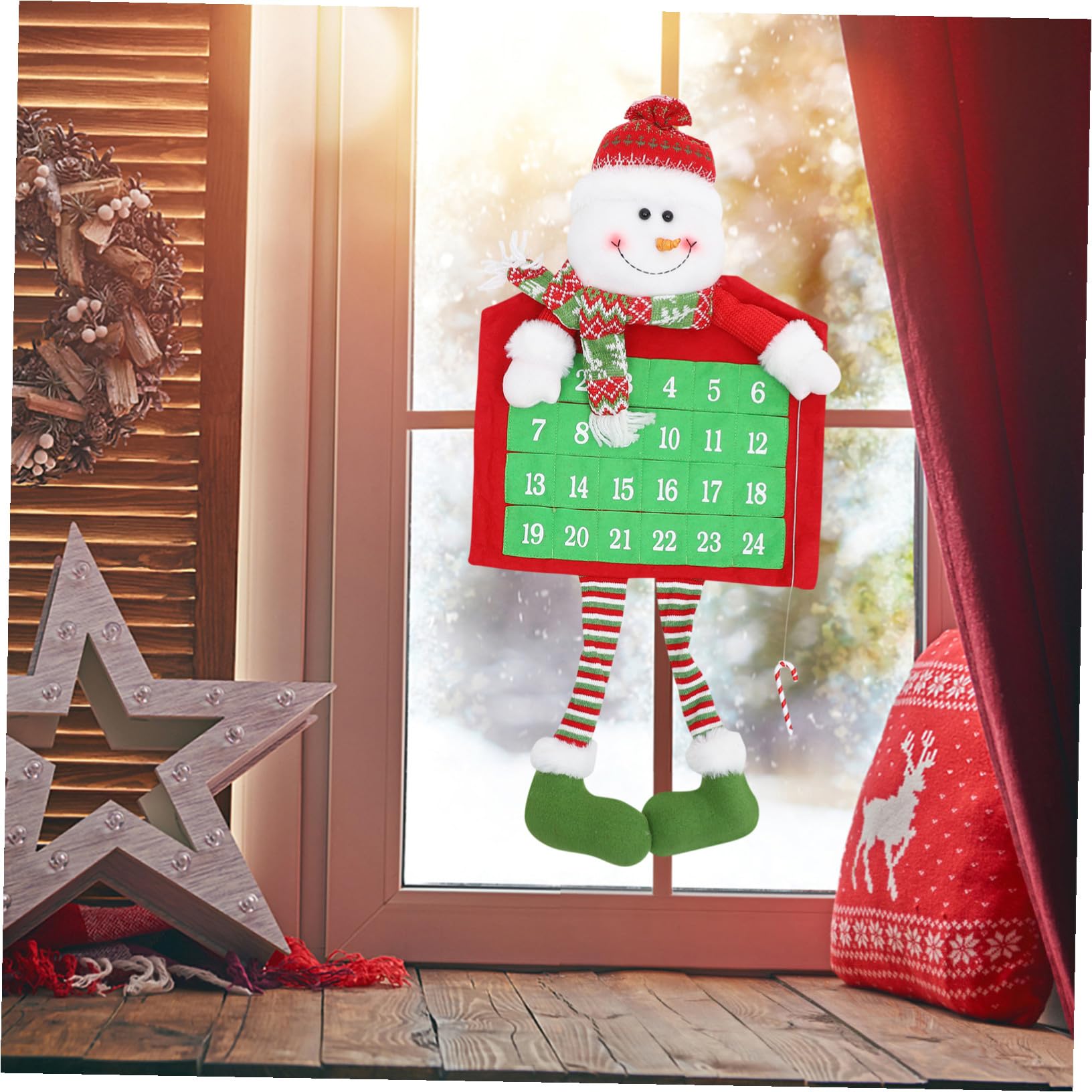 Weihnachts Countdown Kalender zum Aufhängen Adventskalender für Tür oder Wand Diy-weihnachtskalender aus Pp-baumwolle