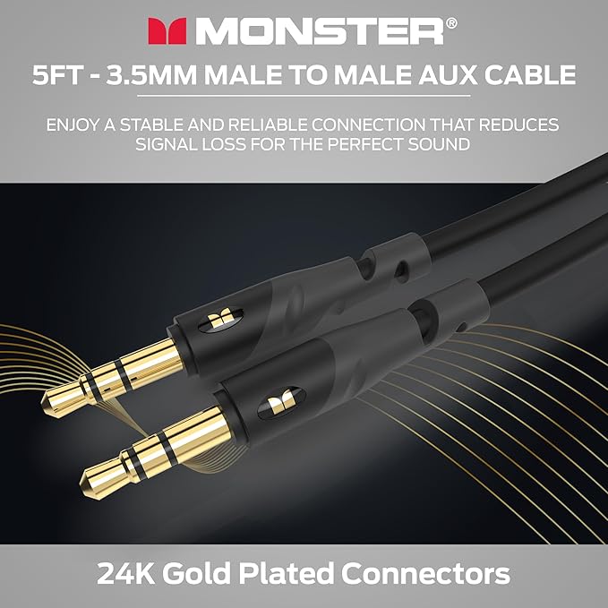 Monster Cable Audio 3.5mm Macho a Macho 5Ft miniatura 3