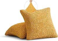 Paulato By Ga.I.Co. Pillow Slipcovers - 1-Piece Furniture Protector - Form Fit, Machine Washable -Microfibracollection - Mango Color