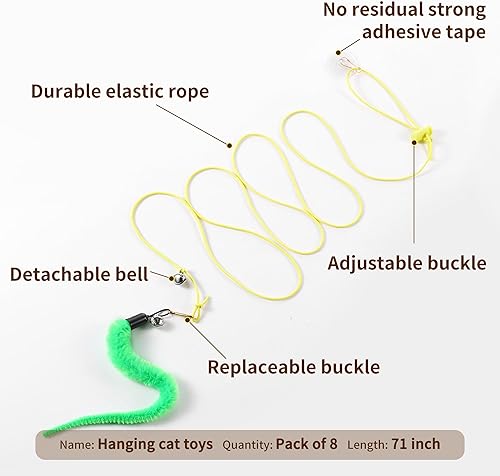 Miniatura 6 de Juguetes interactivos para gatos, 1 varita interactiva, 8 recambios surtidos y 3 juguetes interactivos para colgar en interiores para gatos adultos
