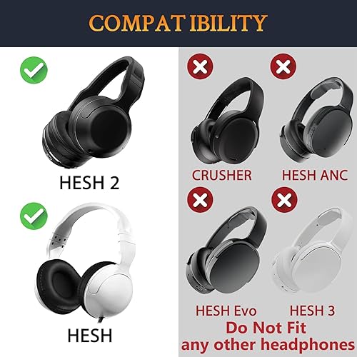 Miniatura 3 de SOULWIT Almohadillas de gel refrescante de repuesto para auriculares inalámbricos Skullcandy Hesh & Hesh 2, almohadillas para los oídos con espuma